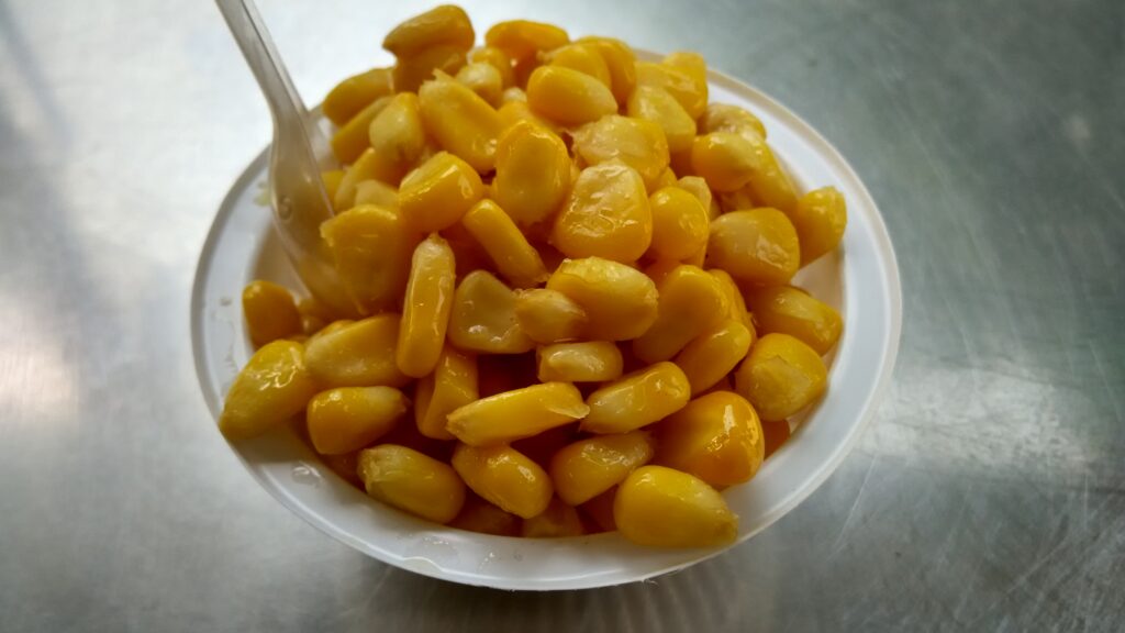 a cup of sweet corn